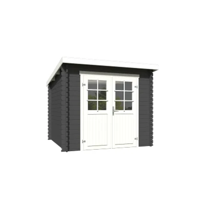 Afbeelding van Blokhut Indi 250x250 cm Carbon Grey wit Gecoat