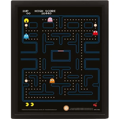 Afbeelding van Pac Man Doolhof 3D Lenticulaire Poster 28,7 x 23,5cm