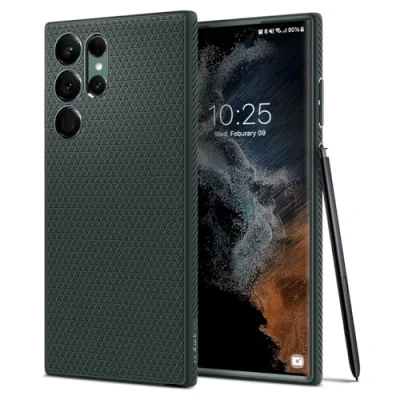 Afbeelding van Spigen Liquid Air Case Compatibel met Samsung Galaxy S22 Ultra hoesje Groen