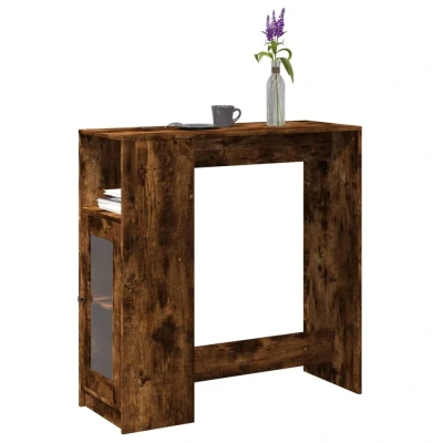 Afbeelding van vidaXL Bartafel met rekken 101x40x103,5 cm bewerkt hout gerookt eiken