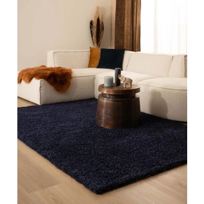 Afbeelding van Hoogpolig Vloerkleed Shaggy Trend Effen Marine Blauw 200x300 Cm