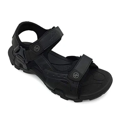Afbeelding van HEVA Leren sandalen voor heren, trekking, wandelen, atletiek, zwart.