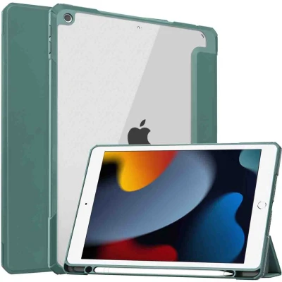 Afbeelding van iMoshion Tablet Hoes Geschikt voor iPad 9 (2021) 9e generatie / 7 (2019) 7e 8 (2020) 8e Trifold Hardcase Bookcase Groen
