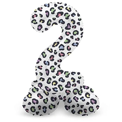 Afbeelding van Folat Staande folieballon Cijfer 2 Bright Panther 72 cm