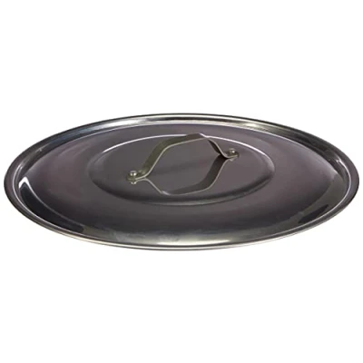 Afbeelding van Pentole Agnelli Aluminium 2 mm rond deksel met omzoomde jumper glanzend, zilver, 32 cm
