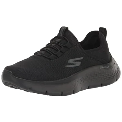 Afbeelding van Skechers Go Walk Flex Lucy lage sneakers voor dames, zwart.