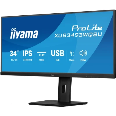 Afbeelding van iiyama ProLite XUB3493WQSU B6 34 inch WQHD IPS USB Hub (4x) Verstelbaar