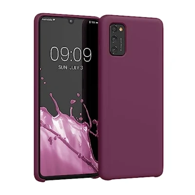 Afbeelding van kwmobile telefoonhoesje geschikt voor Samsung Galaxy A41 Hoesje met siliconen coating Smartphone case in bordeaux violet