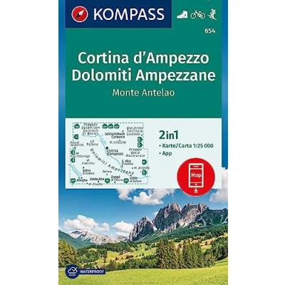 Afbeelding van KOMPASS Wanderkarte 654 Cortina d&#039;Ampezzo, Dolomiti Ampezzane, Monte Antelao 1:25.000