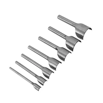 Afbeelding van 7 stuks/set Lederen Gereedschap Ponsen Boogvormige Punch Leer Snijden Ambachten Riem Einde Snijder Naaien Tool (10 40 mm)