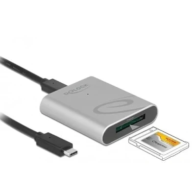 Afbeelding van Delock 91751 (USB C), Geheugenkaartlezer, Zilver