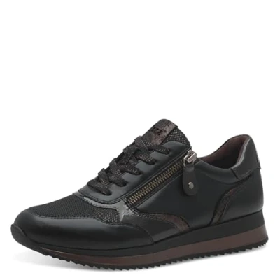 Afbeelding van Jana Dames Sneaker 23774 095 Zwart/Brons Wijdte H Maat 42