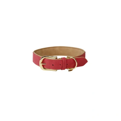 Image de Kentucky Collier pour Chien Soft Vegan Leather Rouge/Beige 50cm