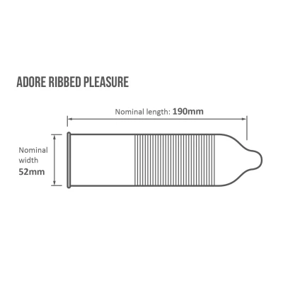 Afbeelding van Adore Ribbed Pleasure Condooms 144 Stuks