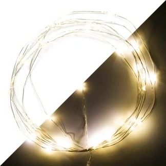 Afbeelding van Draadverlichting op batterijen 4.4 meter Konstsmide (40 LEDs, Druppels, Timer, Binnen)
