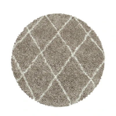 Afbeelding van Harmony Soft Shaggy Hoogpolig Vloerkleed Beige 120 cm rond