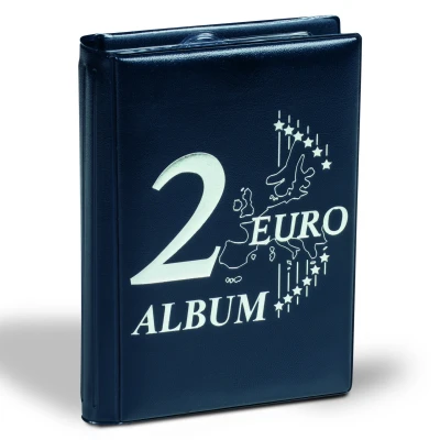 Afbeelding van Leuchtturm Leuchtturm, Zakformaat, Album (gebonden) voor 2 Euromunten (48 st.) 6 bladen Blauw/zilver afm: 120x165x30 mm. per st.