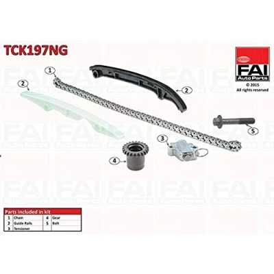 Afbeelding van FAI AutoParts TCK197NG Distributiekettingset Zonder pakking, Met tandwielen Simplex, Geruisloze ketting FIAT: Punto III Hatchback, 500 500L