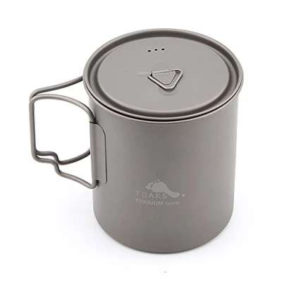 Afbeelding van TOAKS Ultralichte titanium beker voor kamperen in de open lucht en pot van (750 ml)
