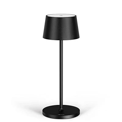 Afbeelding van Stilosa Draadloze tafellamp, oplaadbare led bureaulamp, touch USB C aansluiting, lampen, design binnen en buiten, zwart