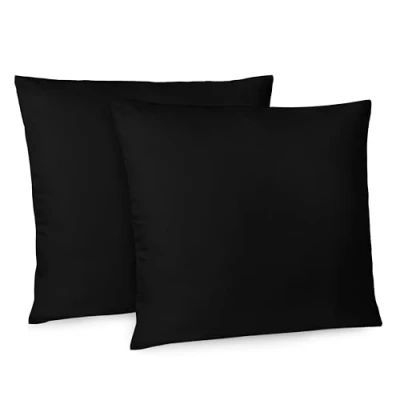 Afbeelding van Dreamzie kussensloop, 65 x cm, set van 2 kussenslopen microvezel met ritssluiting, Oeko Tex gecertificeerd, zwart