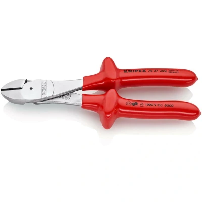 Image de KNIPEX 74 07 200 coupe diagonale électrique, testée par VDE, chromée mm