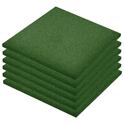 Afbeelding van vidaXL Valtegels 6 st 50x50x3 cm rubber groen