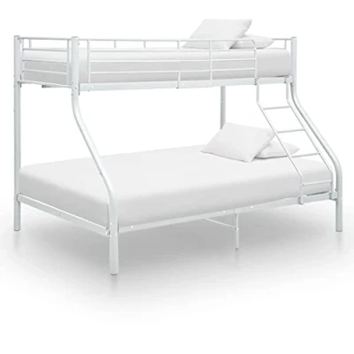 Afbeelding van Stapelbedframe metaal wit 140x200 cm/90x200 cm