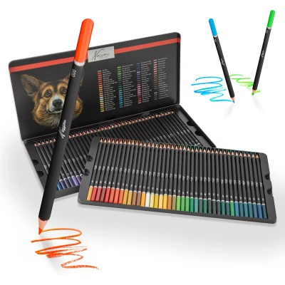 Afbeelding van Nassau Fine Art Professioneel 80 Delige kleurpotloden Set Tekenset Professionele Rijke &amp; Levendige Kleuren voor kinderen en volwassenen
