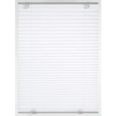 Afbeelding van GARDINIA Plissé Solo, gordijn met zuignappen, ondoorzichtig vouwgordijn, inclusief montagemateriaal, 2 geleiderails van aluminium Wit, 100 x 130 cm (b h)