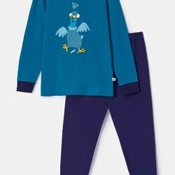 Afbeelding van Woody Jongens Heren pyjama groenblauw maat 152/12J