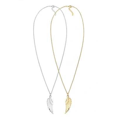 Afbeelding van Elli Partnerkette Friends FLÜGEL Ketting, Dames, Maat: 45, Silber