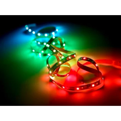 Afbeelding van REALITY RACER Ledstrip Zwart LED RGB 10W Lengte 5 m Inkortbaar Geintegreerde dimmer Memory functie Afstandsbediening kleurwisselaar Sound control