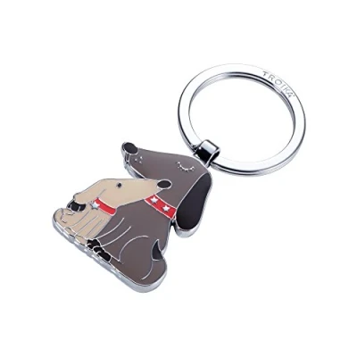 Afbeelding van TROIKA Unisex Helm Sleutelhanger (1 Stuk), Bruin/Beige, 8 cm, Sleutelhanger,