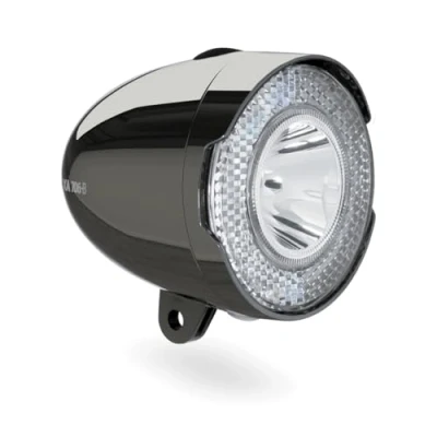 Afbeelding van Koplamp fiets AXA 706 (LED, Batterijen, Retro, Dark chroom)