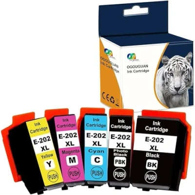 Afbeelding van Karl Aiken Inktcartridge, compatibel met Epson 202XL 202 XL voor Expression Premium Xp 6000 6005 6001 6100 printer (1 zwart, 1 foto, cyaan, magenta, geel)