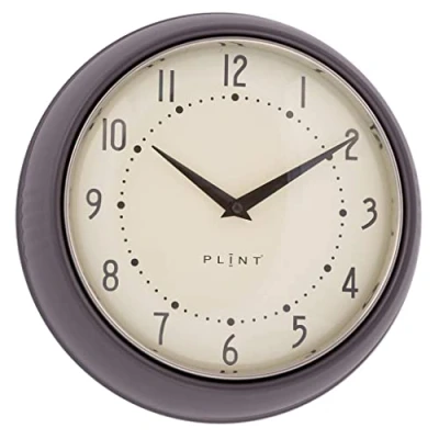 Afbeelding van Plint Wandklok Retro Look Bijna zwart