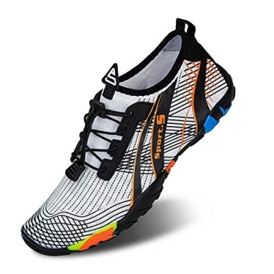 Afbeelding van Waterschoenen heren dames Strandschoenen Zwemschoenen Aquaschoenen unisexs(934 Oranje/Wit,45EU)