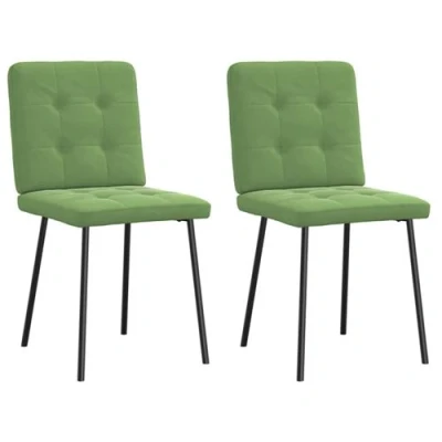 Image de vidaXL Chaises à manger lot de 2 Vert clair Velours4101060