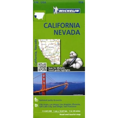 Afbeelding van Michelin Zoom 174 Wegenkaart USA California, Nevada