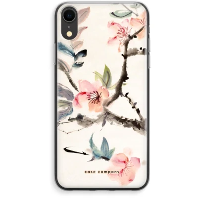 Afbeelding van Case Company® hoesje geschikt voor iPhone XR Japanse bloemen Soft Cover Telefoonhoesje Bescherming aan alle Kanten en Schermrand
