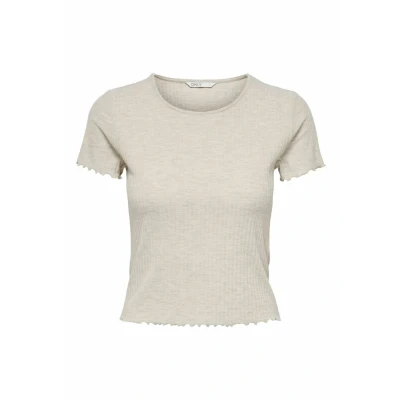 Afbeelding van ONLY Onlemma Short Tshirt basic, Dames, Maat: XS, Pumice stone
