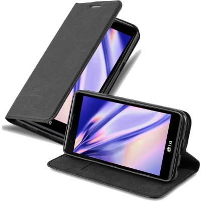 Afbeelding van Cadorabo Hoesje geschikt voor LG X POWER in ZWARTE NACHT Beschermhoes met magnetische sluiting, standfunctie en kaartvakje Book Case Cover Etui