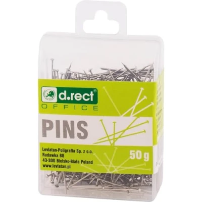 Image de D.RECT Lot de 950 épingles dans une boîte en plastique 50 g Fabriquées acier Utiles pour la couture et le bureau