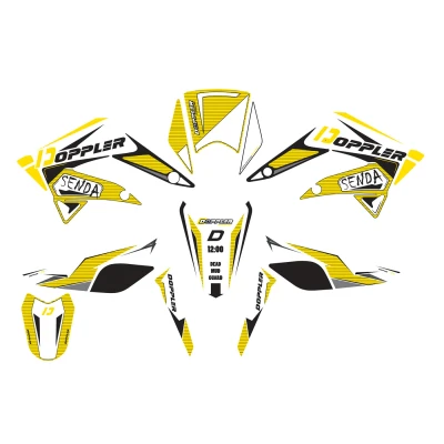 Afbeelding van Doppler Stickerset geel/wit 50x35 Derbi Senda (bouwjaar 2010 2018)