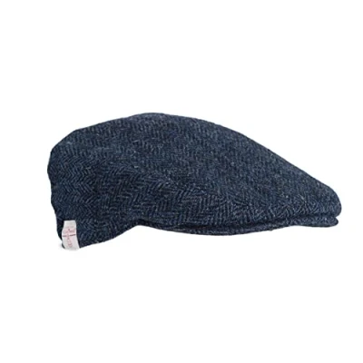 Afbeelding van WALKER AND HAWKES Harris Tweed Oakmoor platte pet, Nachtblauw.
