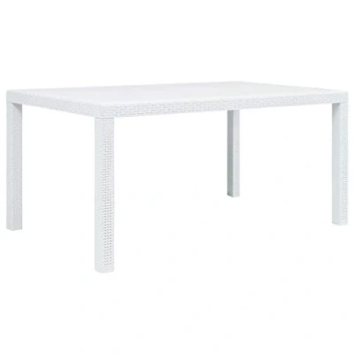 Afbeelding van Tuintafel 150x90x72 cm rattan look kunststof wit