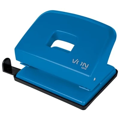 Afbeelding van Leitz 50200035 perforator voor 20 vellen, aanslagrail met formaten, compact formaat, ideaal thuis, kantoor of school, metaal en kunststof, blauw