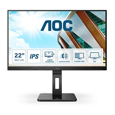 Image de AOC 22P2DU Écran LED 21.5&quot; 1920 x 1080 Full HD (1080p) @ 75 Hz IPS 250 cd/m² 1000:1 4 ms HDMI DVI VGA haut parleurs noir