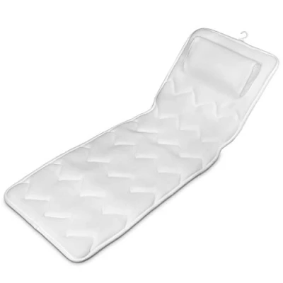 Afbeelding van Navaris badkussen met anti slip zuignappen Orthopedische steun voor in bad Home spa kussen rug, schouders en nek Wit XL